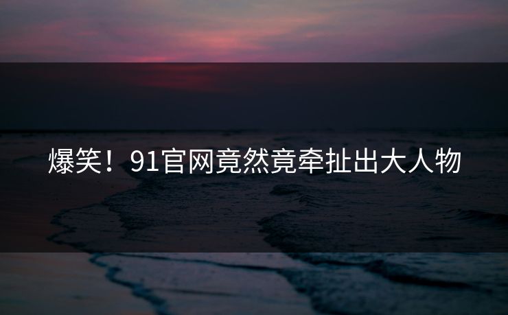 爆笑！91官网竟然竟牵扯出大人物