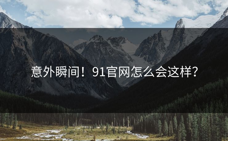 意外瞬间！91官网怎么会这样？