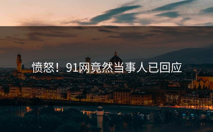 愤怒！91网竟然当事人已回应
